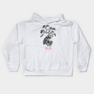 White Skull Bonsai Tree Kids Hoodie